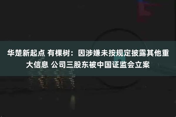 华楚新起点 有棵树：因涉嫌未按规定披露其他重大信息 公司三股东被中国证监会立案